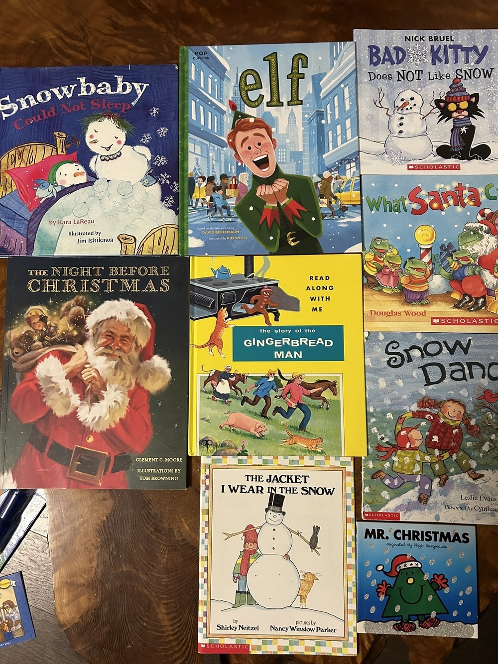 Lot of 9 Children's Christmas & Winter Picture Books (Scholastic, Elf, Mr. Men)